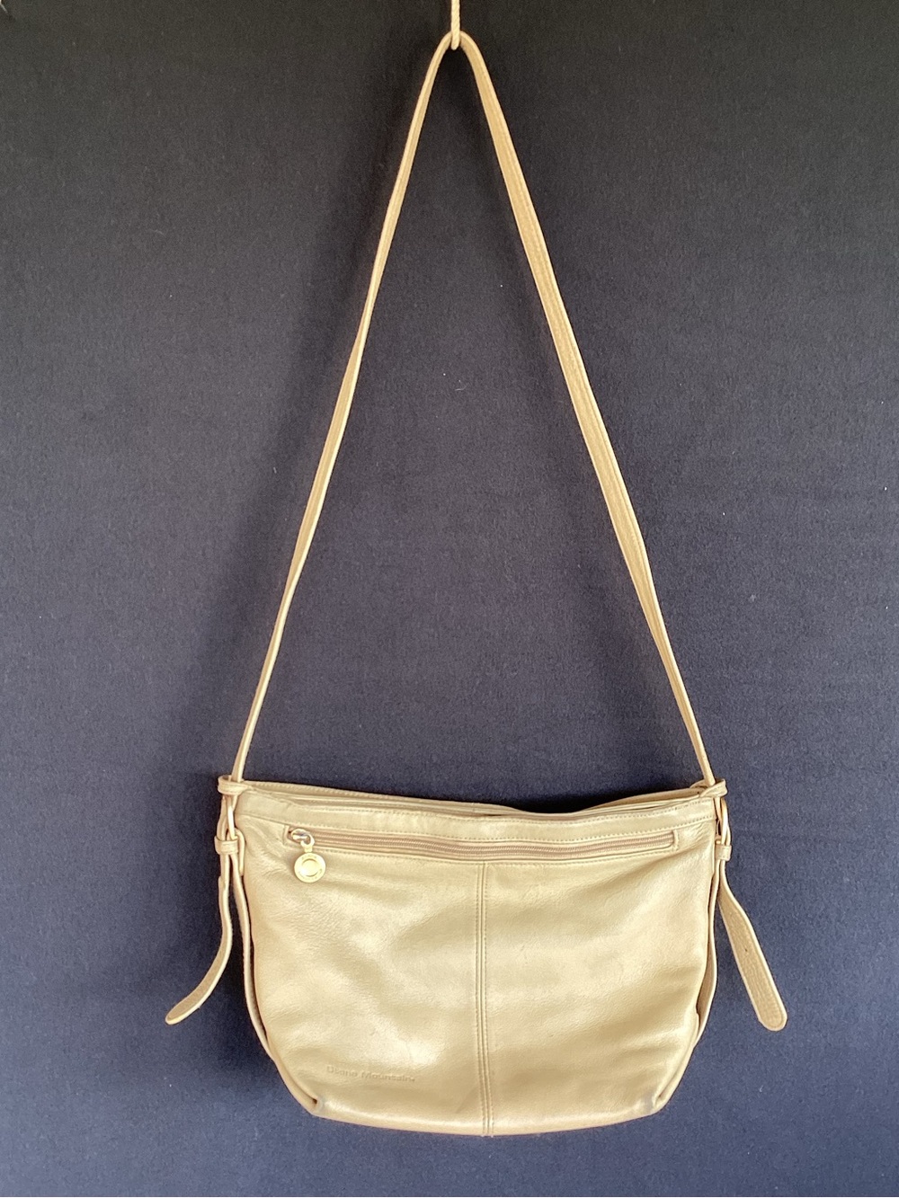 Vintage Stone Mountain beige taupe crossbody purse